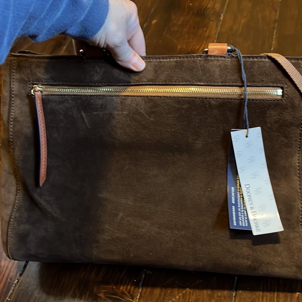 Dooney and Bourke Brown Suede Tmoro Bag - Picture 3 of 6